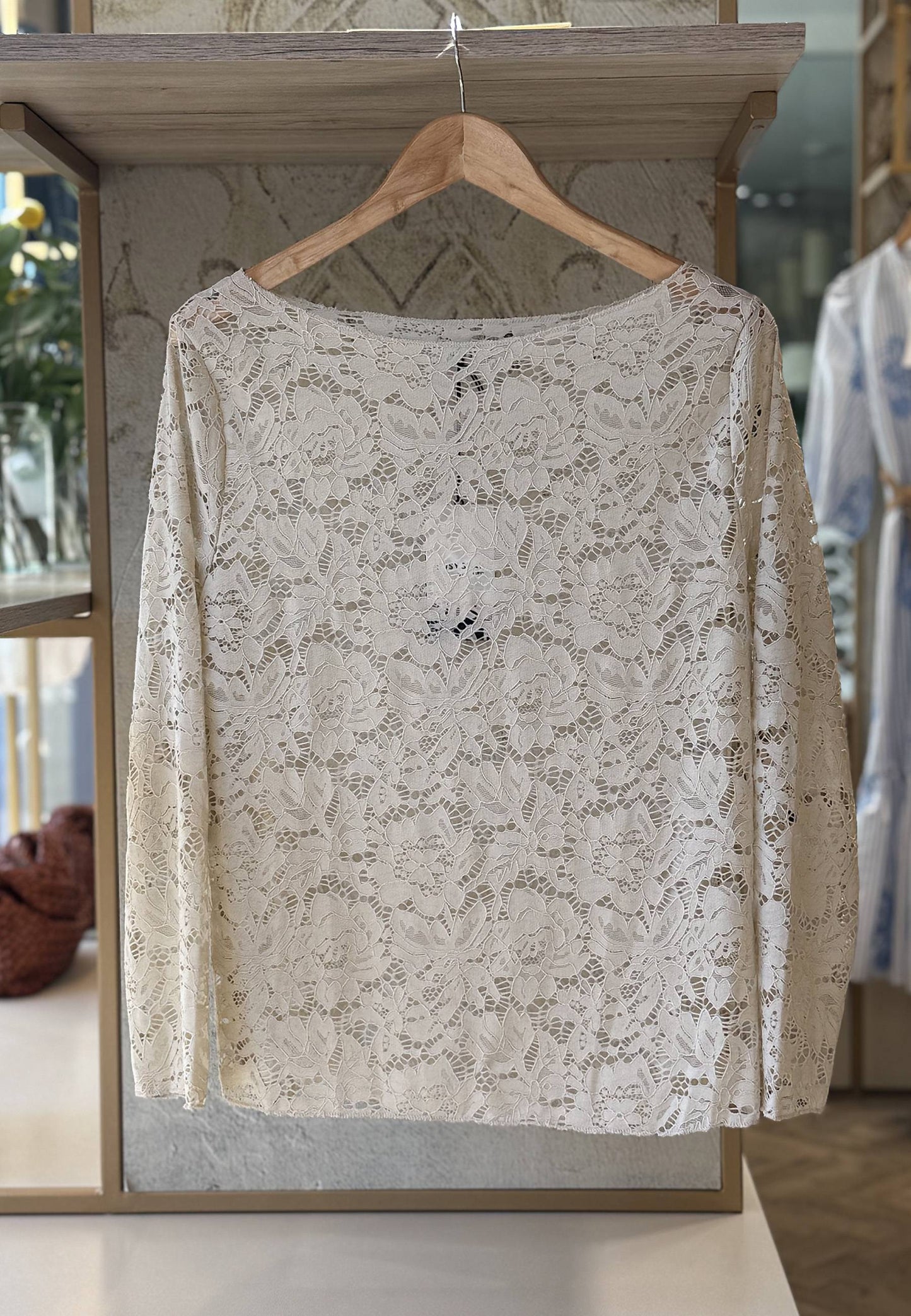 SUSY STAR CURVY - Maglia In Pizzo Beige