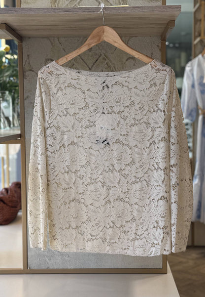 SUSY STAR CURVY - Maglia In Pizzo Beige