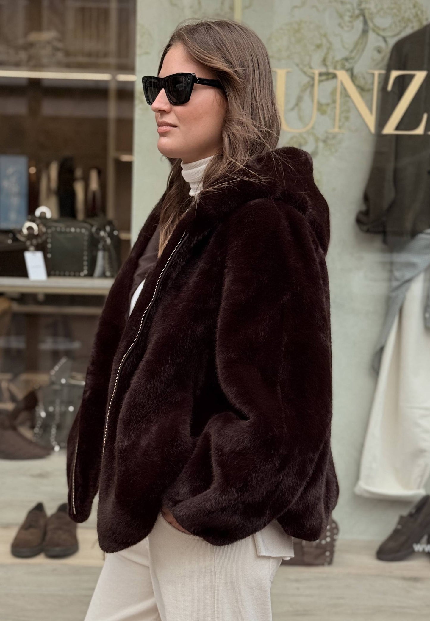 MOTEL - Giubbotto In Ecopelliccia Moro