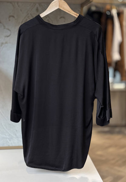 MOTEL - Camicia In Viscosa Bottoni Oro Moka