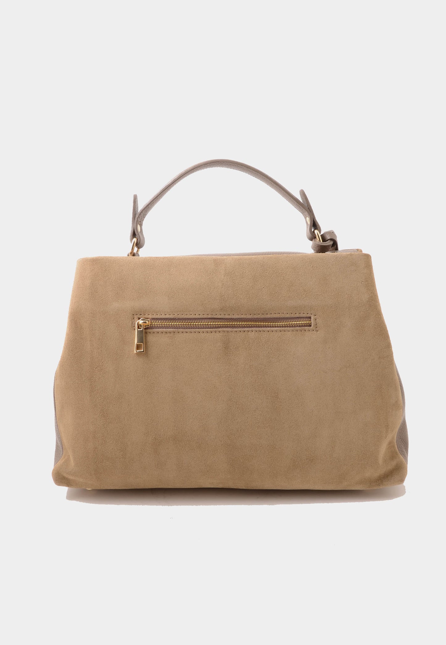 NUNZIA - Borsa A Mano Camoscio Beige