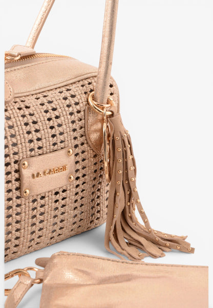 LA CARRIE - Borsa A Spalla Intrecciata Oro