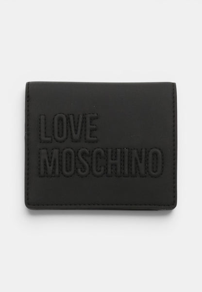 LOVE MOSCHINO - Portafoglio Bifold Signature Nero