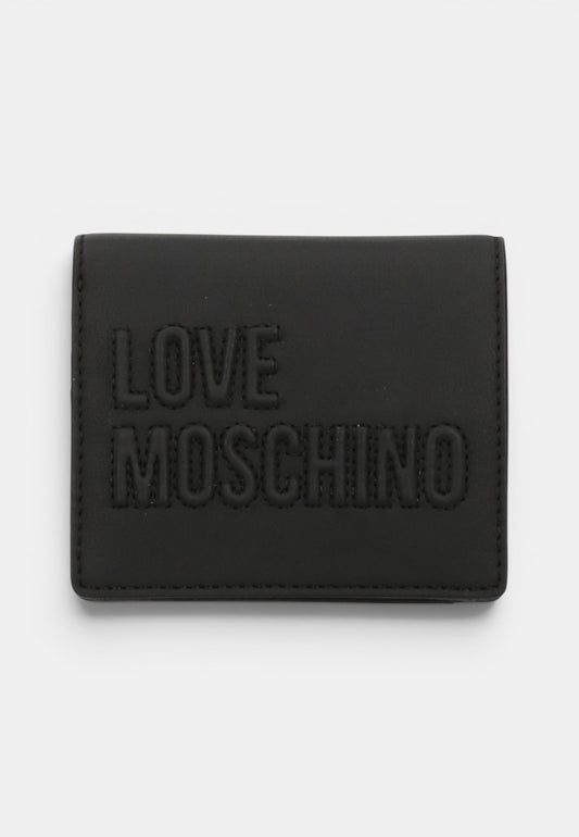 LOVE MOSCHINO - Portafoglio Bifold Signature Nero