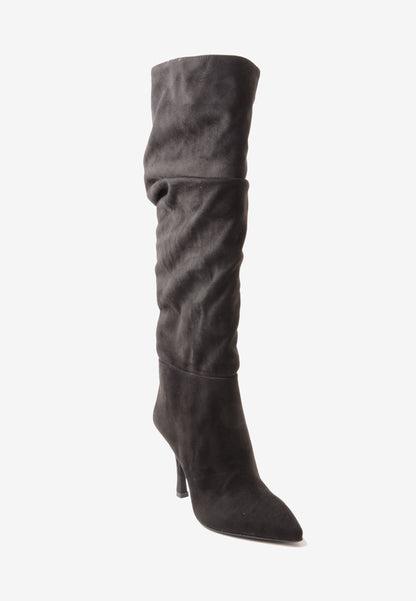 DIVINE FOLLIE - Stivale Camoscio Calza Nero