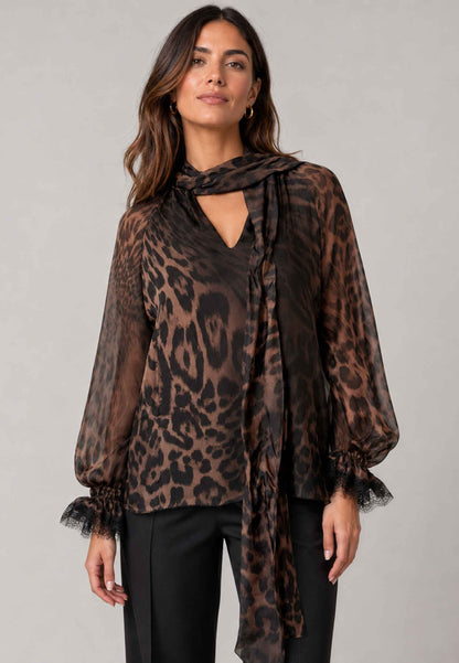 PINK MEMORIES - Camicia Stamapata Con pizzo Maculata
