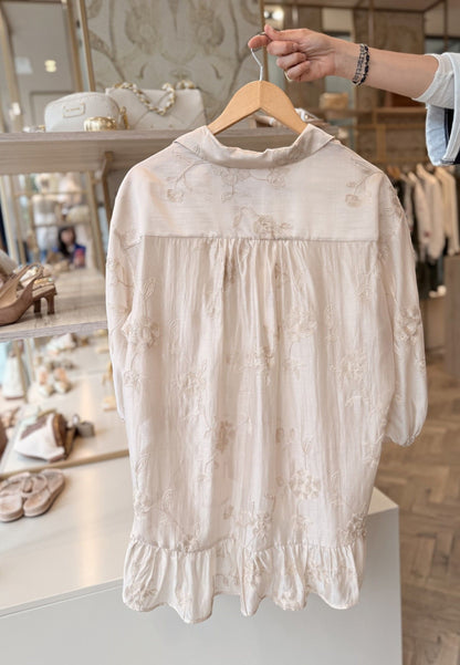 MINERVA - Camicia Scollo A V Beige