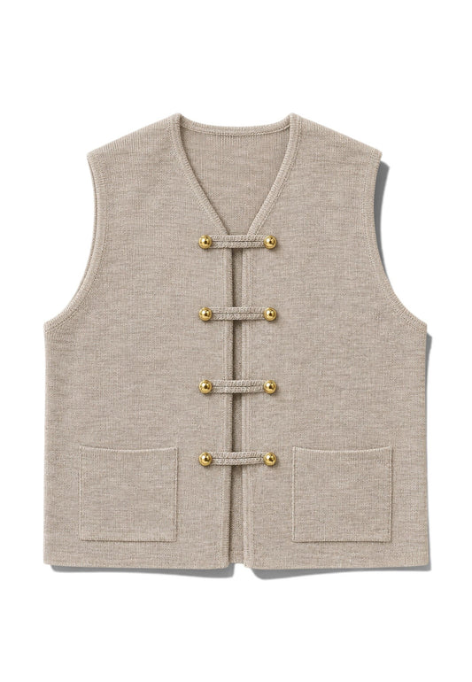 MOTEL - Gilet Napoleone Beige Pallido