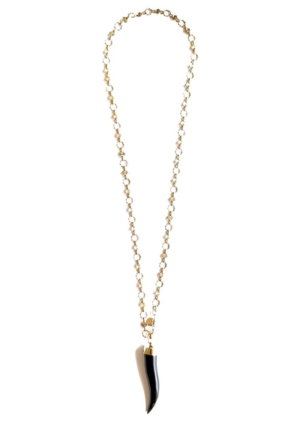 LARA11 - Collana Lunga Corno SAVAGE Nero