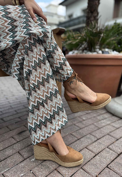 DIVINE FOLLIE - Espadrillas Zeppa Camoscio Nocciola