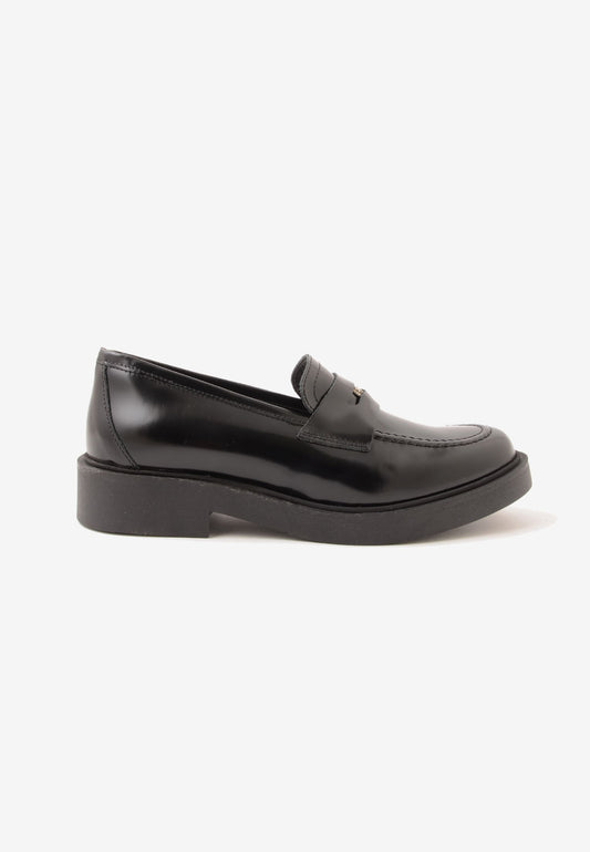 DIVINE FOLLIE - Mocassino In Pelle Spazzolata Nero