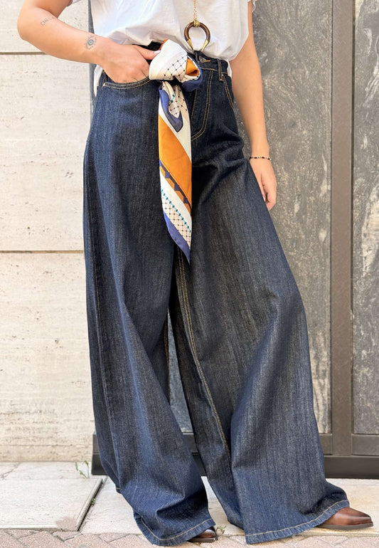 MOTEL - Jeans Wide Leg Denim Scuro