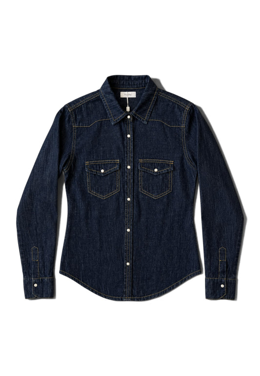 MOTEL - Camicia Sfiancata In Denim