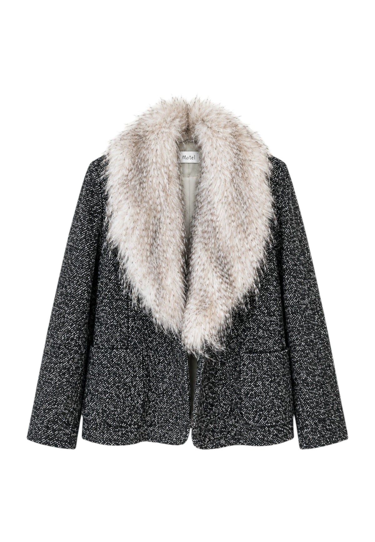 MOTEL - Blazer Collo Ecopelliccia Nero