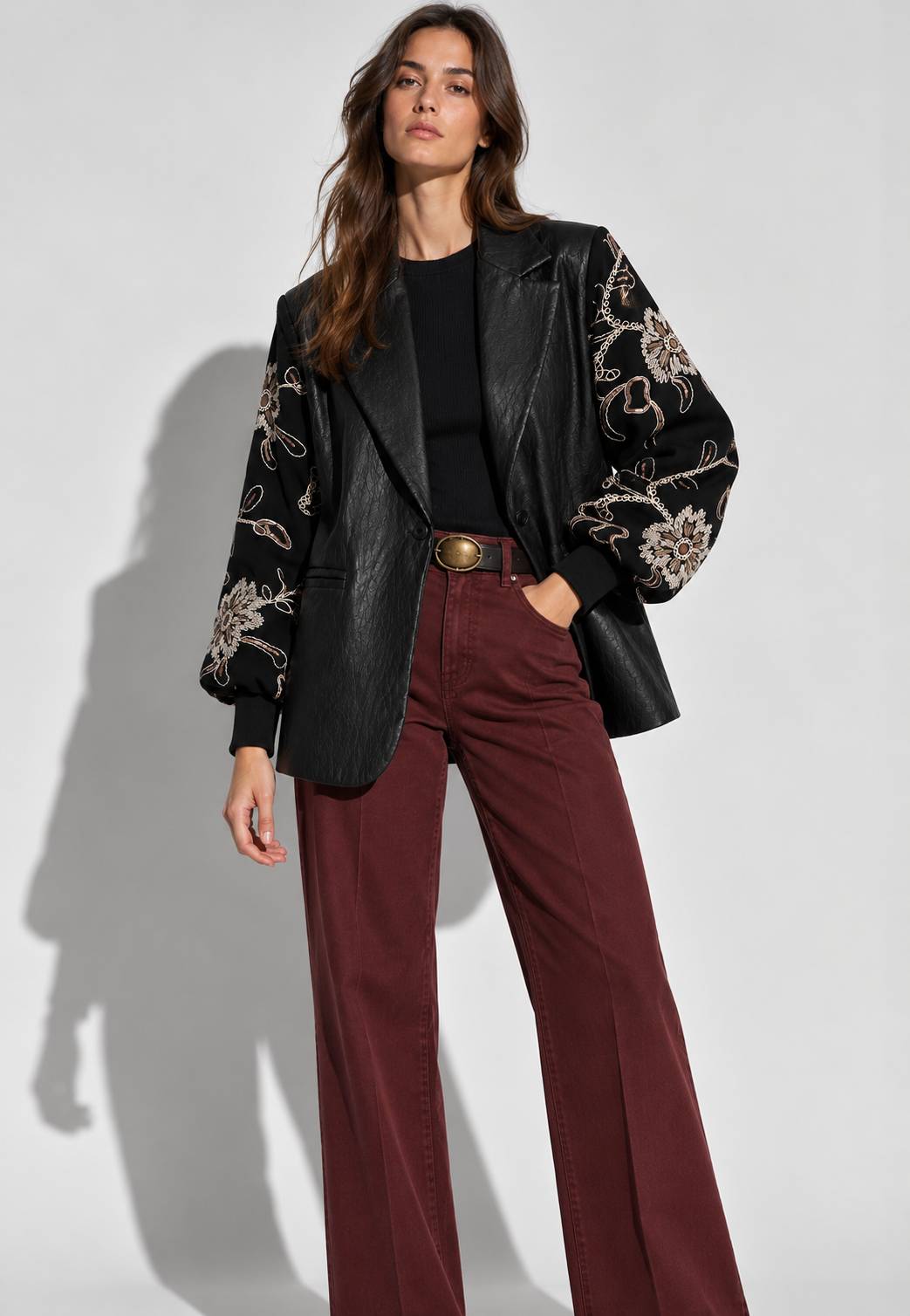 LE STREGHE - Blazer Manica Ricamo Nero