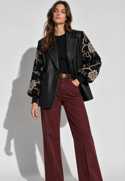 LE STREGHE - Blazer Manica Ricamo Nero