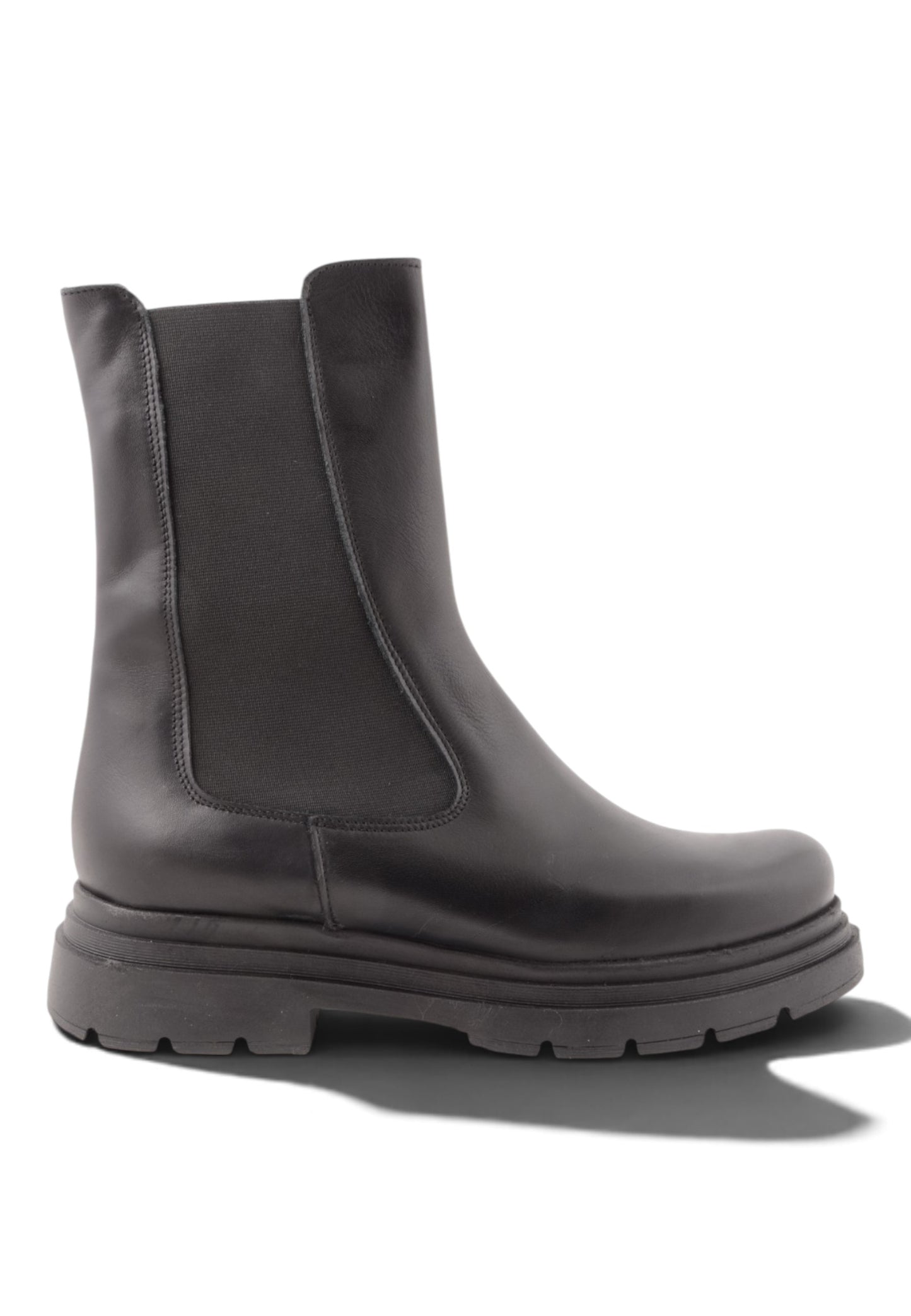 DIVINE FOLLIE - Stivaletto Chelsea In Vera Pelle Nero