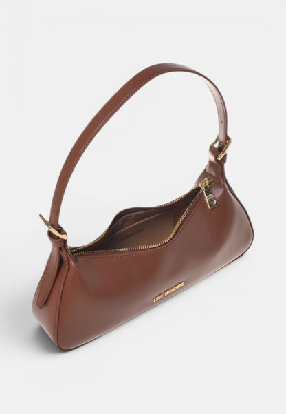 LOVE MOSCHINO - Borsetta A Spalla Logo Brand Marrone