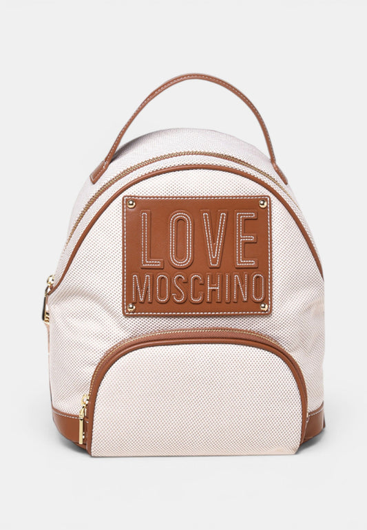 LOVE MOSCHINO - Zaino In Canvas Cuoio