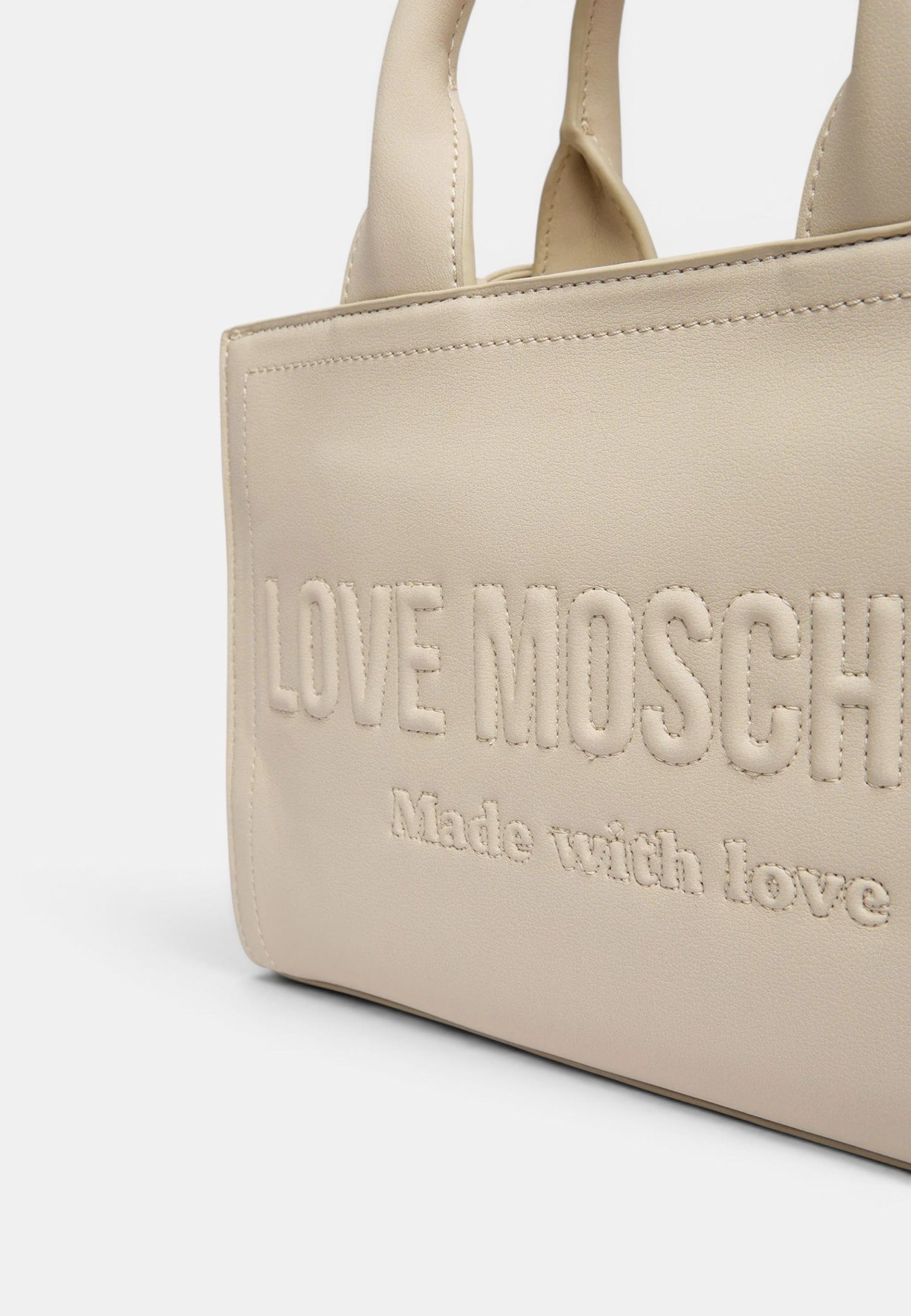LOVE MOSCHINO - Borsa A Mano Signature Avorio