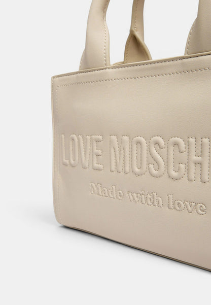 LOVE MOSCHINO - Borsa A Mano Signature Avorio
