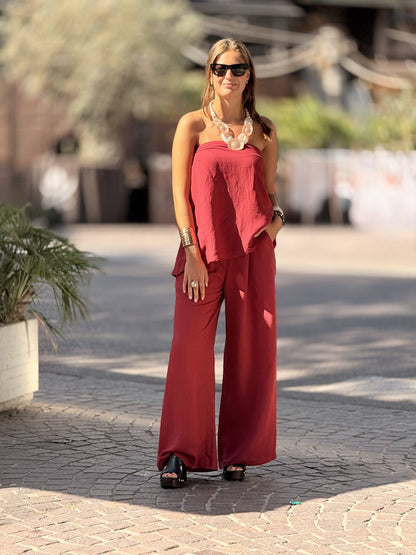 MOTEL - Completo TOP + PANTALONE Rosso