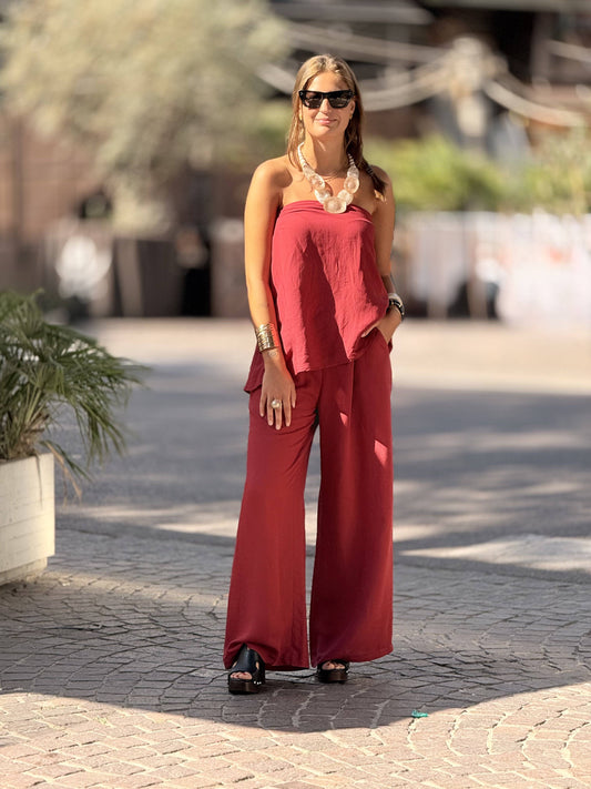 MOTEL - Completo TOP + PANTALONE Rosso
