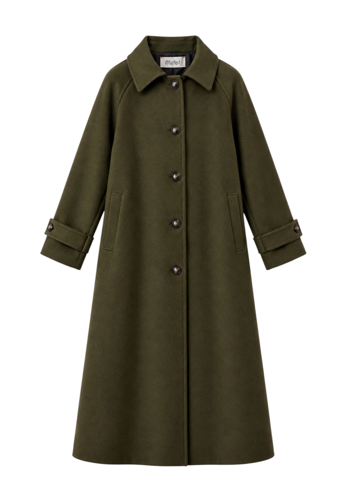 MOTEL - Cappotto Raglan Monopetto Verde