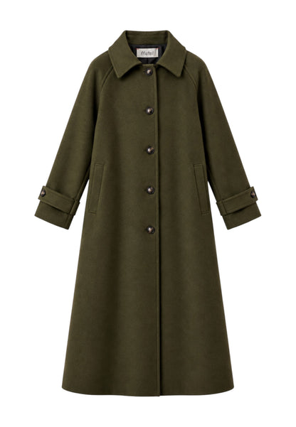 MOTEL - Cappotto Raglan Monopetto Verde