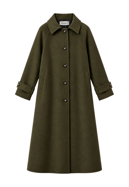 MOTEL - Cappotto Raglan Monopetto Verde