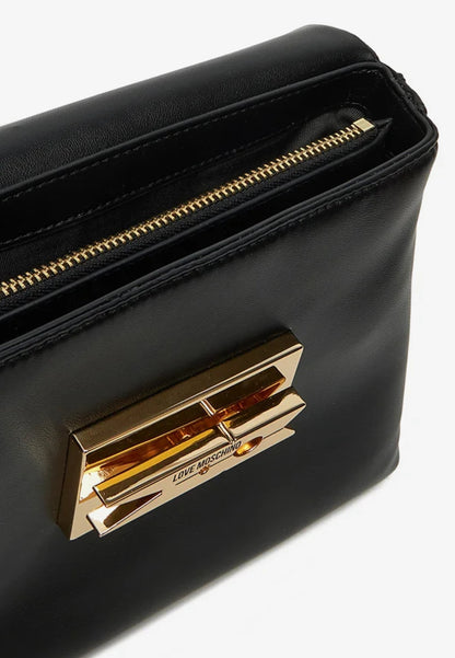 LOVE MOSCHINO - Borsa A Mano Gold Clip Nero