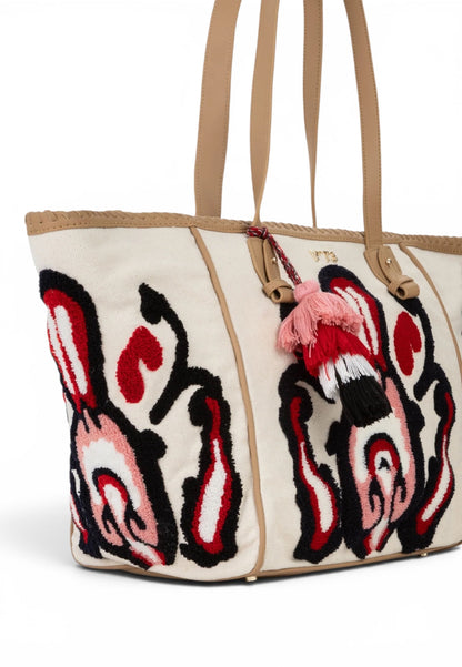 V73 - Shopping  Bag Marilena Cuoio/Multicolor