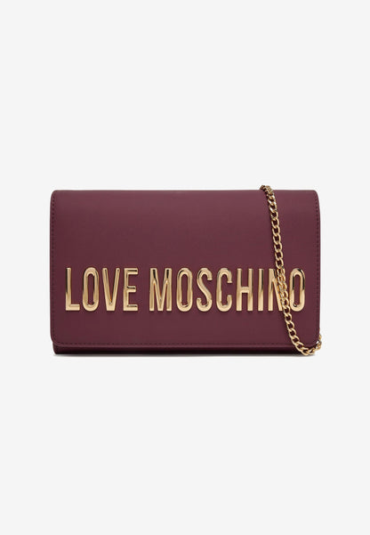 LOVE MOSCHINO - Borsetta A Tracolla Lettering Soft Touch Vino