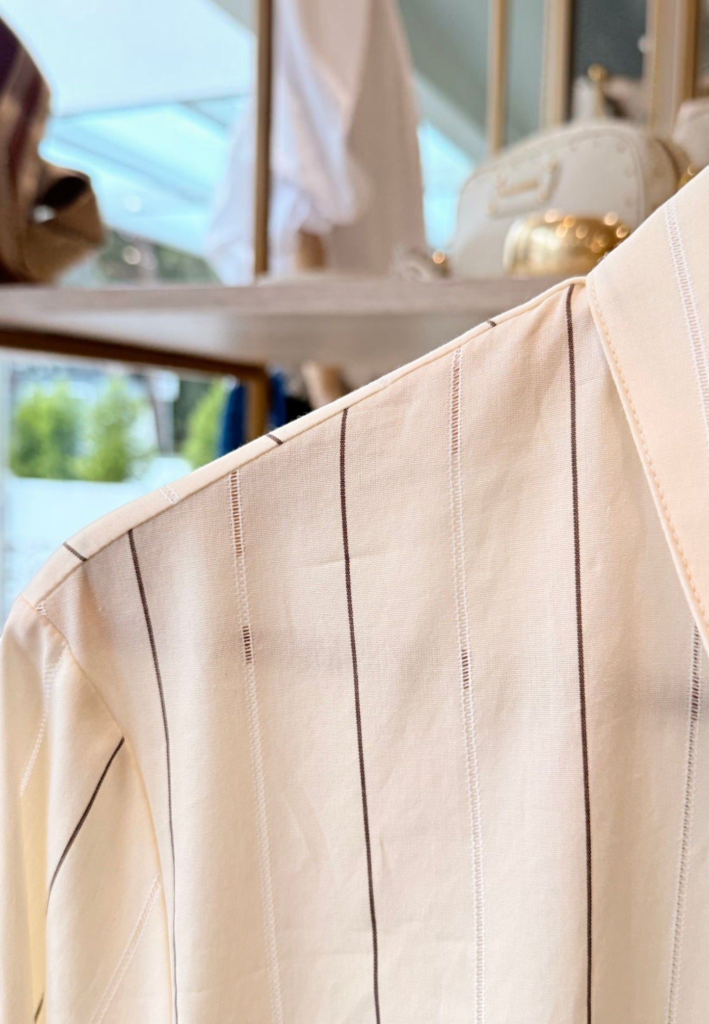 MINERVA - Camicia Corta Pizzo Beige