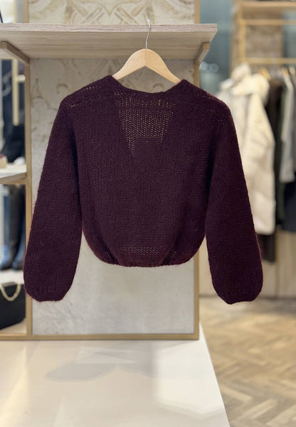 LE STREGHE - Cardigan In Mohair Vino