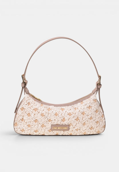 LOVE MOSCHINO - Borsetta A Spalla Flower Taupe