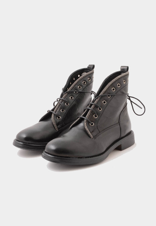 DIVINE FOLLIE – Schwarze Stiefeletten mit Strasssteinen