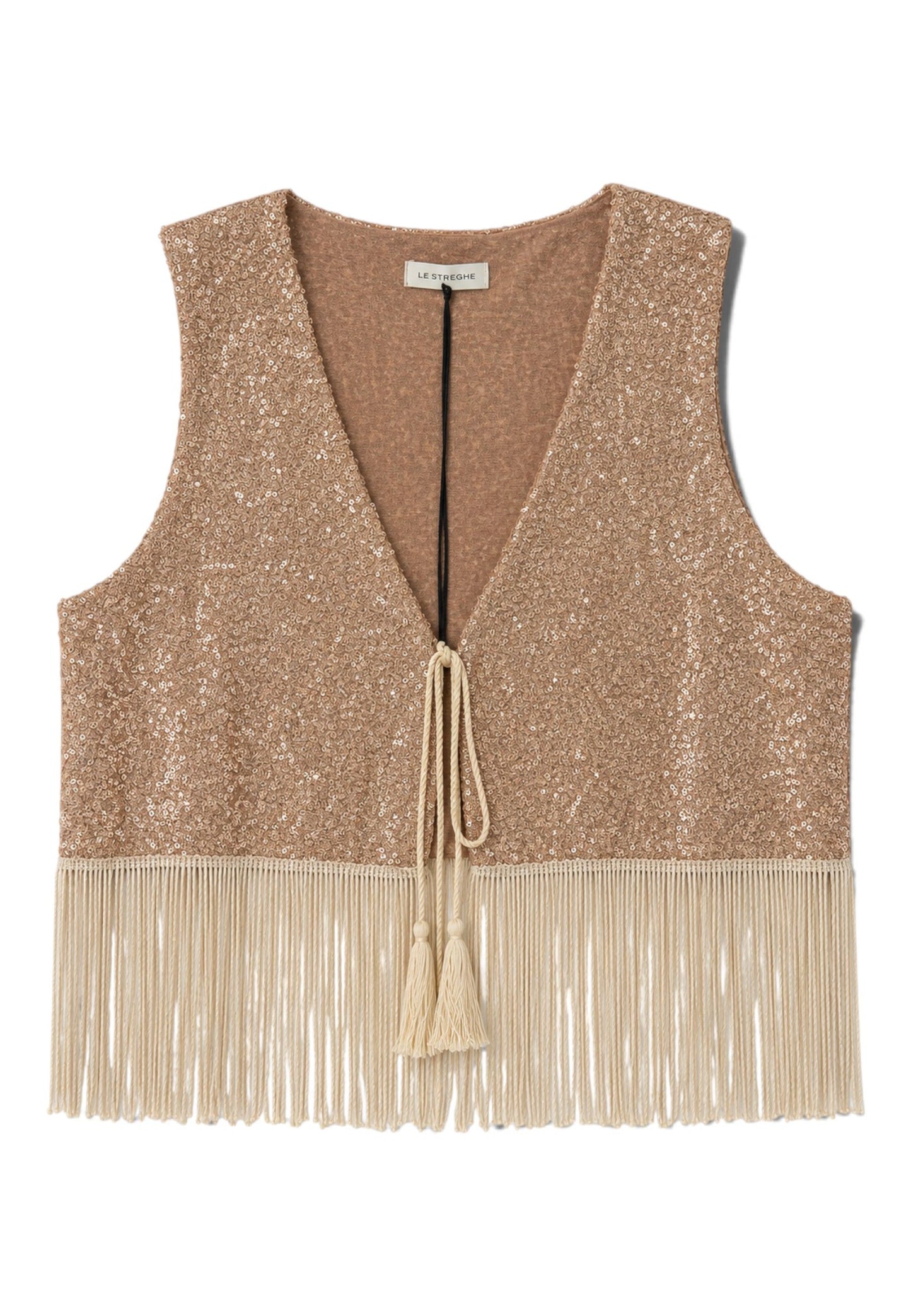 LE STREGHE - Gilet Pailettes e Frangia Oro