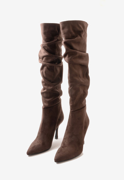 DIVINE FOLLIE - Stivale Camoscio Calza Moro