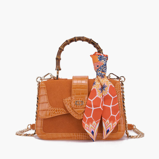 LA CARRIE - Orange Scarf Handbag