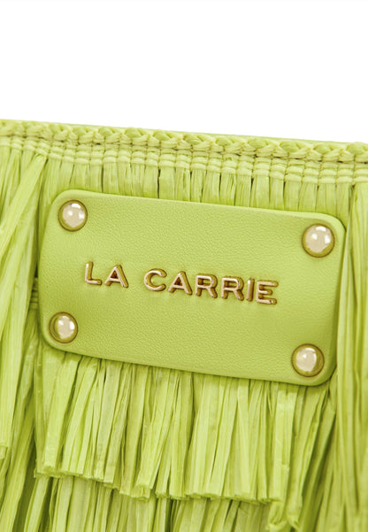 LA CARRIE - Pochette In Raffia Sunflower Giallo