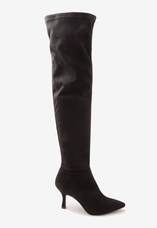 DIVINE FOLLIE - Stivale Al Ginocchio Camoscio Nero