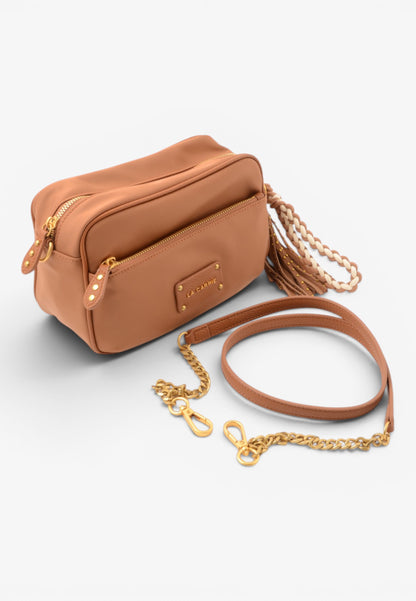 LA CARRIE - Borsetta a Tracolla DARK NYLON Cuoio