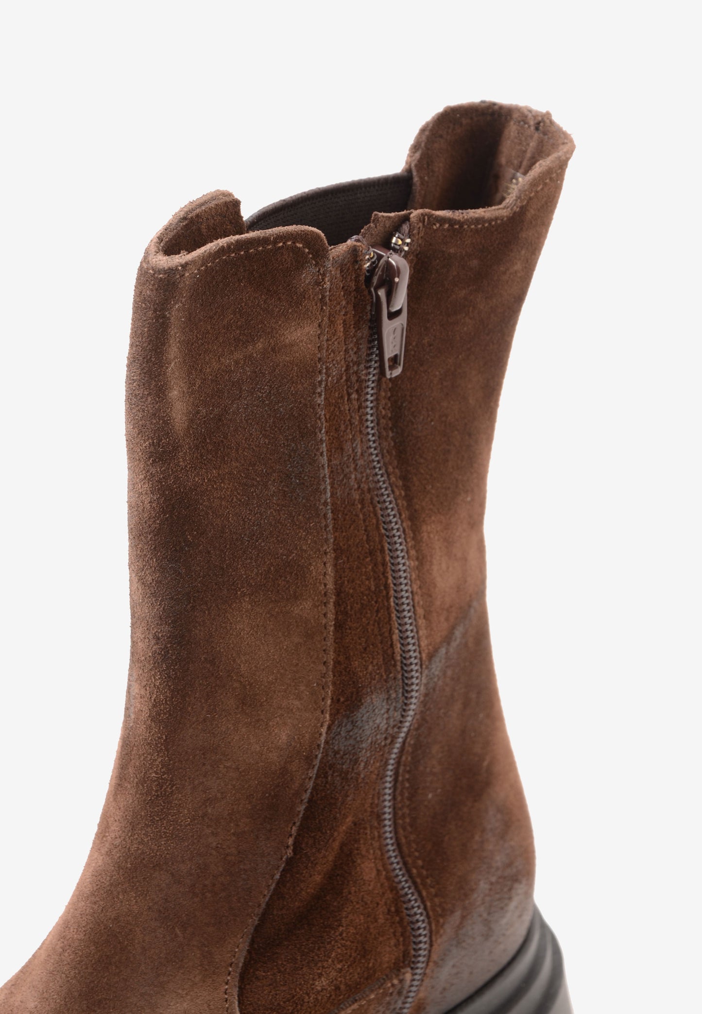 DIVINE FOLLIE - Stivale Bikers Camoscio Marrone