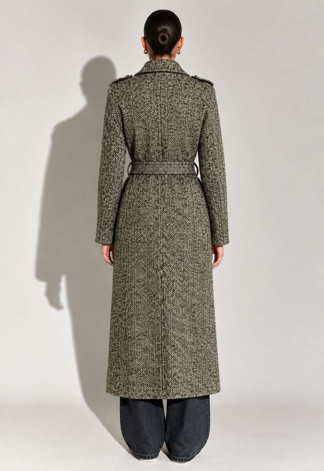 MOTEL - Cappotto Herringbone Verde
