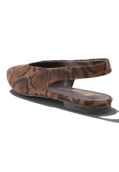 DIVINE FOLLIE - Slingback Flat Leopardate con Punta Dorata