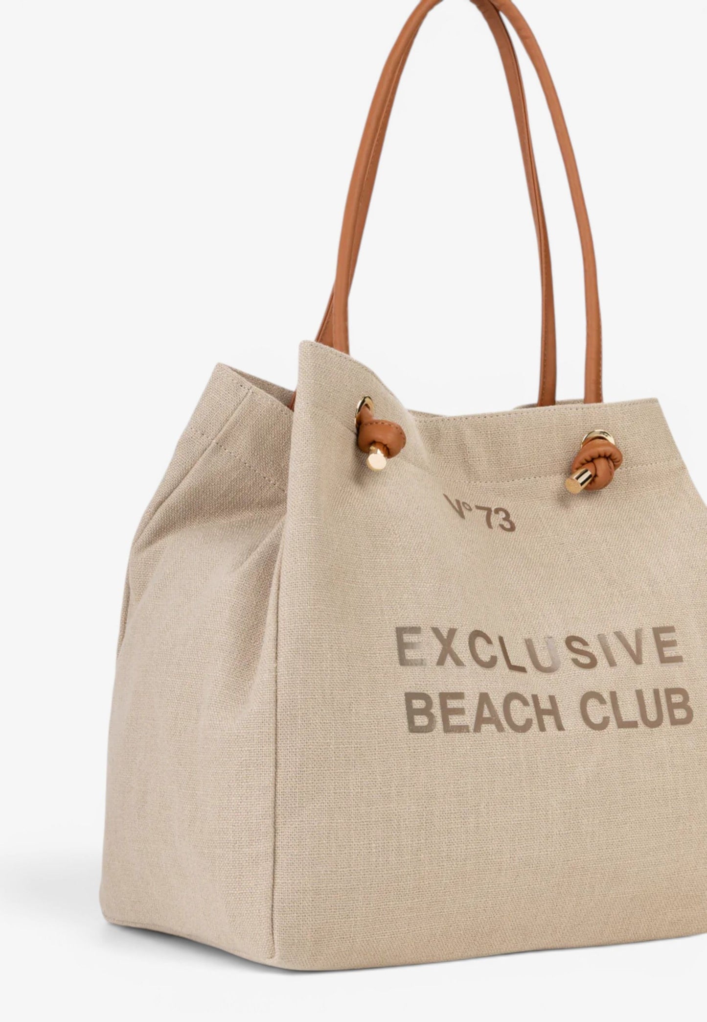 V73 - Shopping Beach Bag Exclusive Naturale/Cuoio