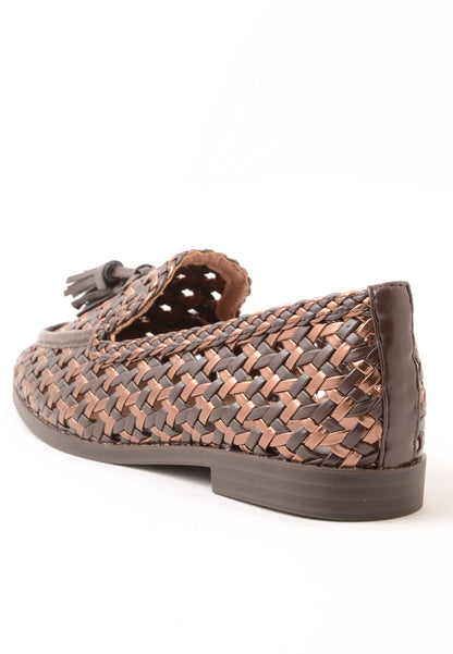 DIVINE FOLLIE - Mocassino Intrecciato Bronzo