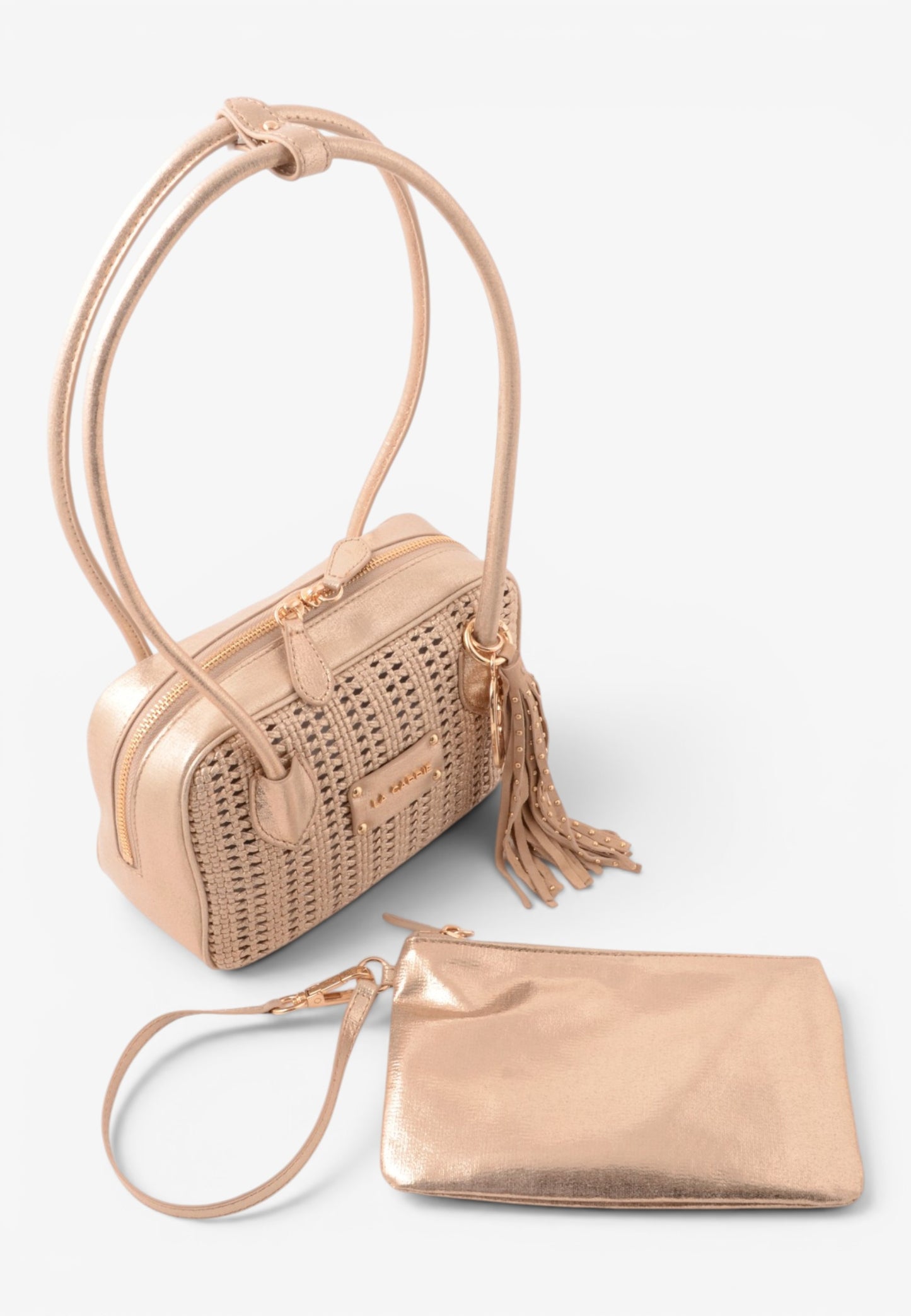LA CARRIE - Borsa A Spalla Intrecciata Oro