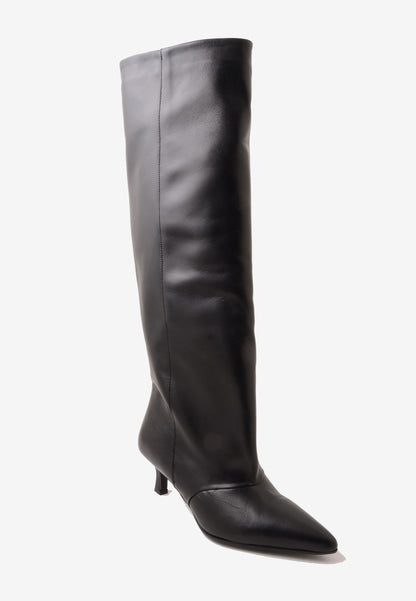 DIVINE FOLLIE - Stivale Alto Tacco Basso Nero